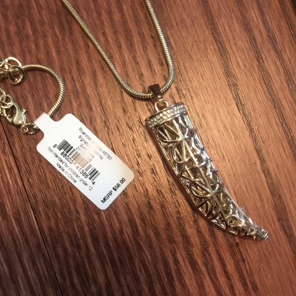 Vera Bradley Jewelry - NWT Vera Bradley gold horn long necklace